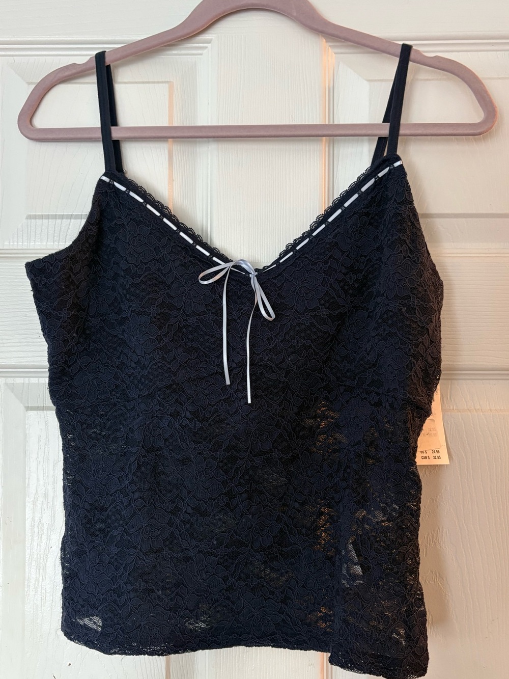 Hollister Lace Camisole Tank Top Cami - Navy NEW